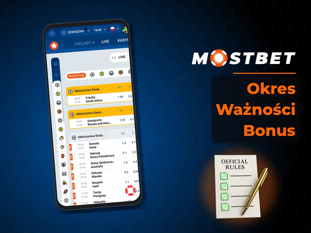 Mostbet - Okres Ważności Bonus