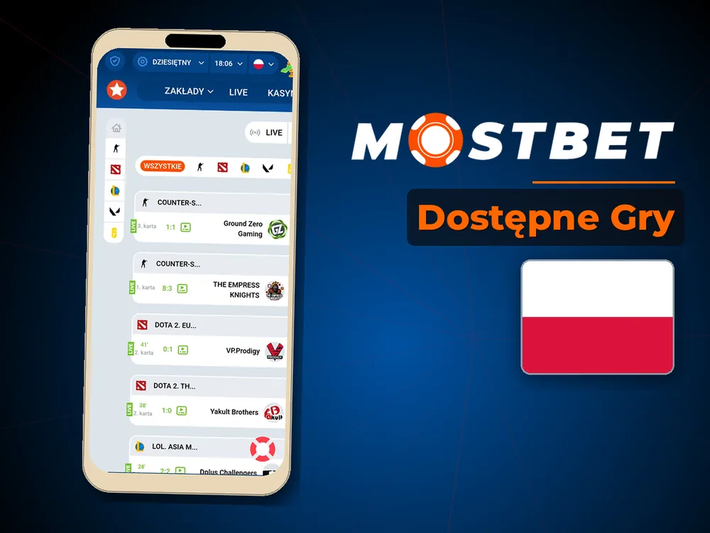 Mostbet - Dostępne Gry