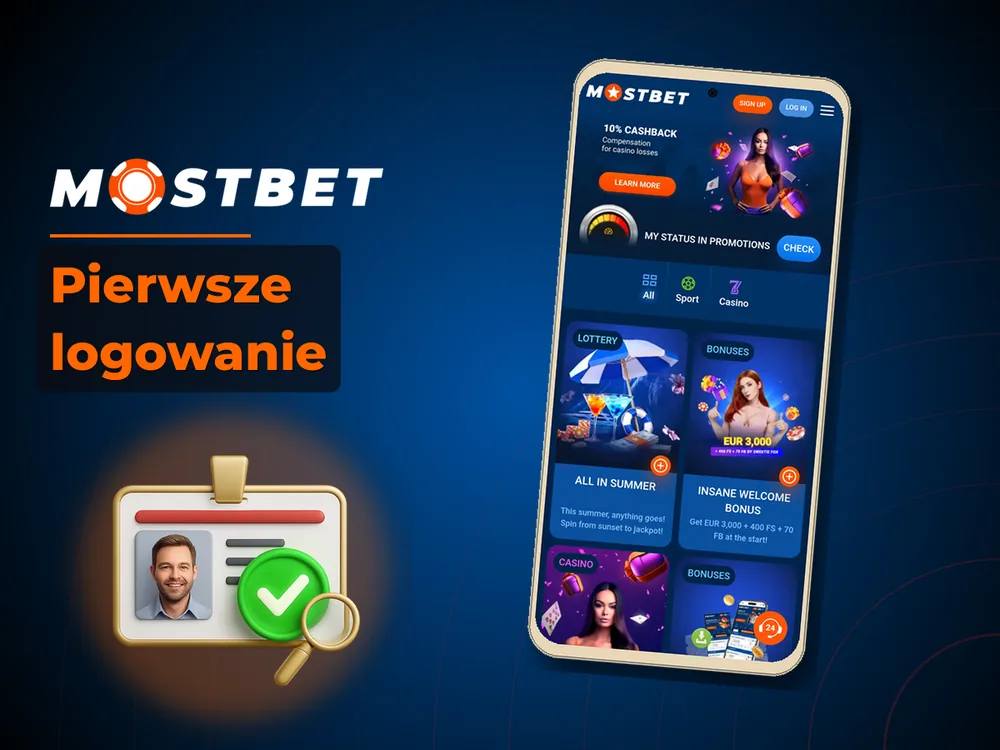 Mostbet - Pierwsze logowanie